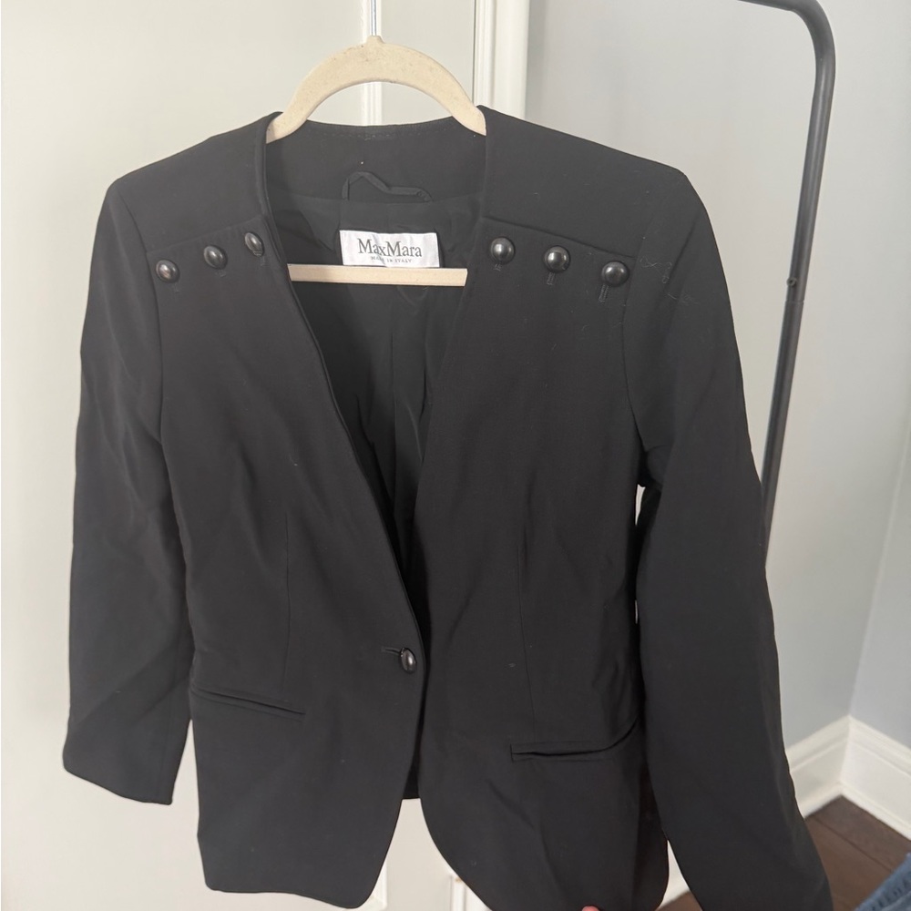 MaxMara Women's Virgin Wool Black Blazer